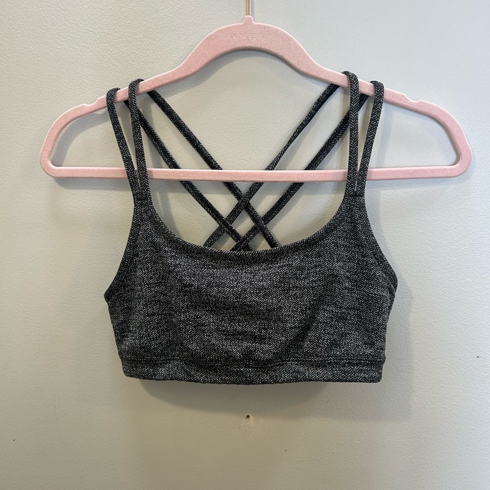 Athleta Charcoal Strappy Sports Bra XS
